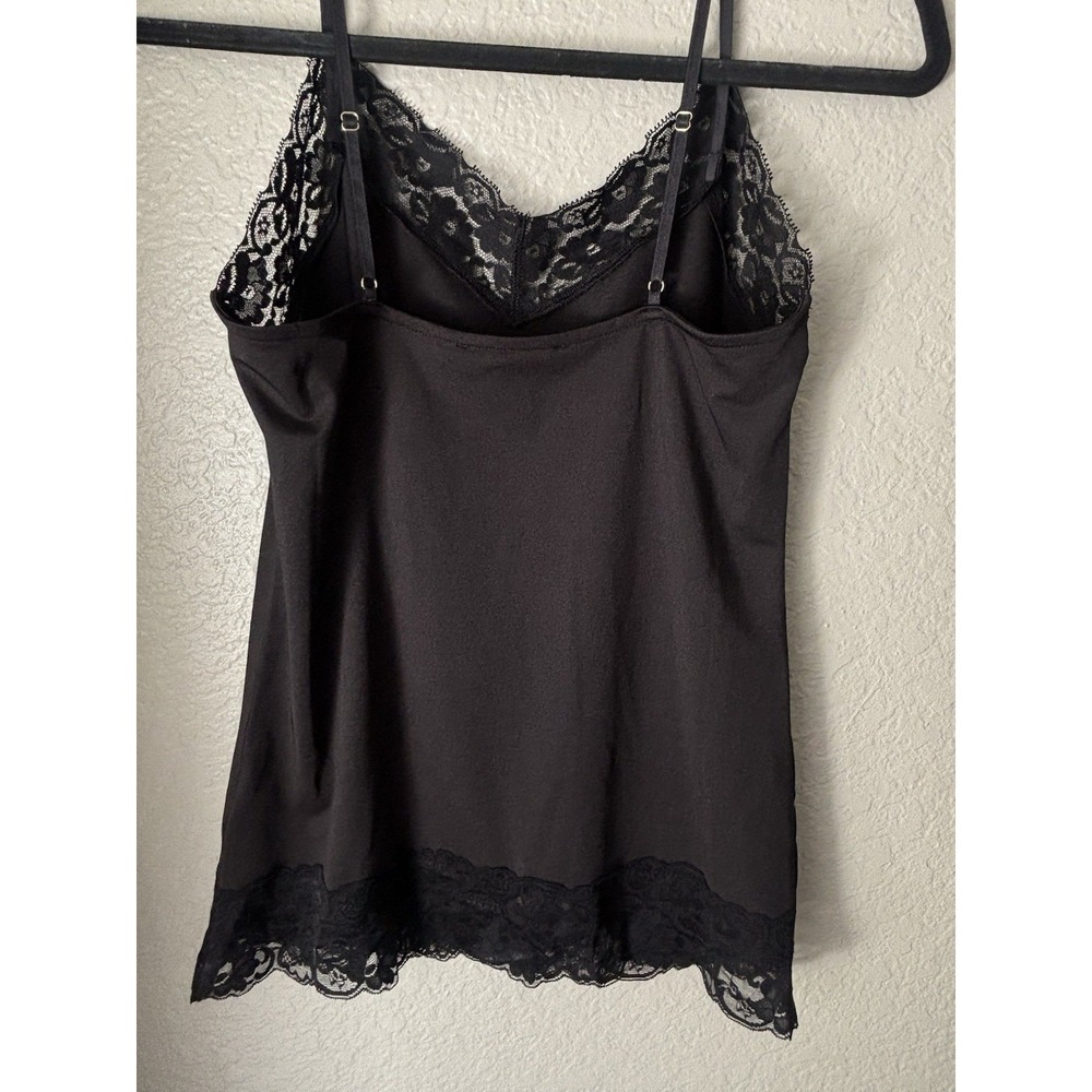 White House Black Market Black Lace Trim Cami Tank Top Small - Picture 3 of 12